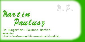 martin paulusz business card